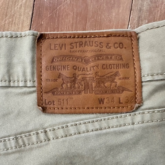 LEVI'S 511 SLIM FIT Mens Jeans Khaki Tan - Picture 5 of 9